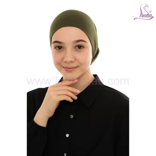 Kids' Ninja Ciput Turban – Olive / Army Green - Image 2