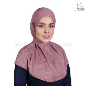 Textured Instant Hijab – Lightweight Dusty Mauve Khimar for Women