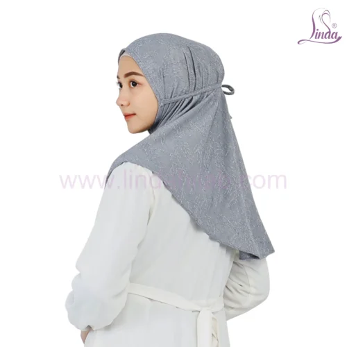 Elegant Textured Beautiful Grey Hijab for Girls - Soft & Stylish Wear - Image 2