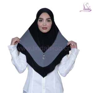 Black & Grey Colorblock Chevron Hijab