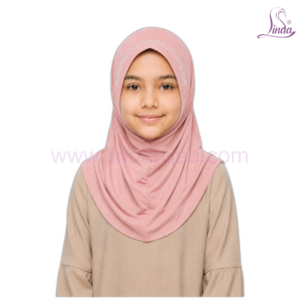 Girls Rhinestone Pull-On Hijab – Instant One-Piece Kids Hijab (8 Colors)