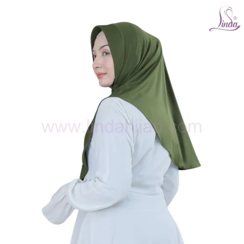 Classic Solid Olive Green Hijab For Girls for Everyday Elegance - Image 2