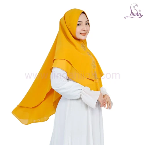 Vibrant Mustard Yellow Hijab for Girls - Soft, Stylish & Comfortable Wear - Image 2
