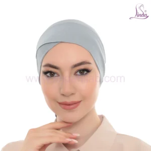 Soft Grey Crossover Turban Cap for Women – Elegant Fit