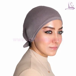 Chic Grey Turban Cap for Women – Minimalist Design, Snug Fit