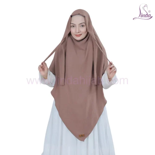 Chocolate Textured Plain Hijab for Girls - Elegant Wear - Image 1