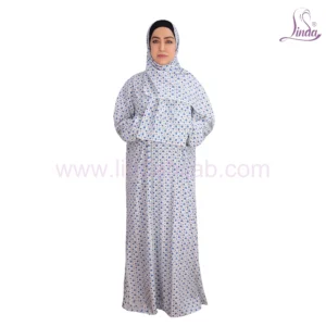 WOMEN'S PREMIUM PRAYER DRESS WITH HIJAB - BLUE FLORAL COLLECTION