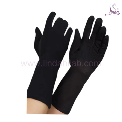Premium Satin Gloves with Textured Grip Detail - Image 2