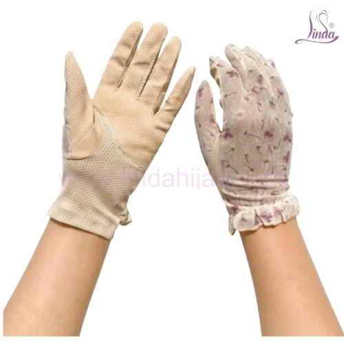 Premium Textured Gloves with Floral Print Design - Image 1