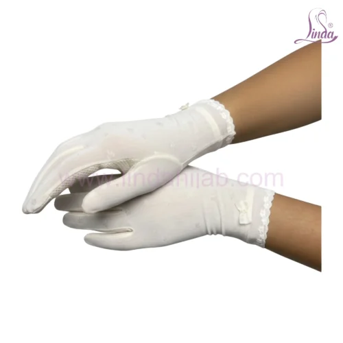 Elegant Bridal Lace Gloves with Wrist Bow - Image 4