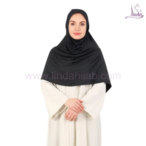 Black Hijab with Cream Abaya - Elegant Islamic Modest Wear - Image 1
