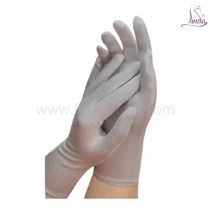 Elegant Ivory Bridal Gloves with Textured Dot Pattern