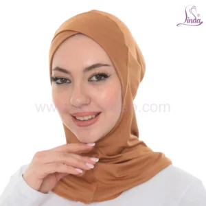 Full Coverage Caramel Crossover Turban – Soft & Elegant