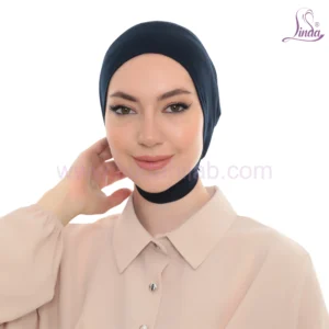 Jet Black Neck Tie Turban Bonnet – Elegant & Adjustable