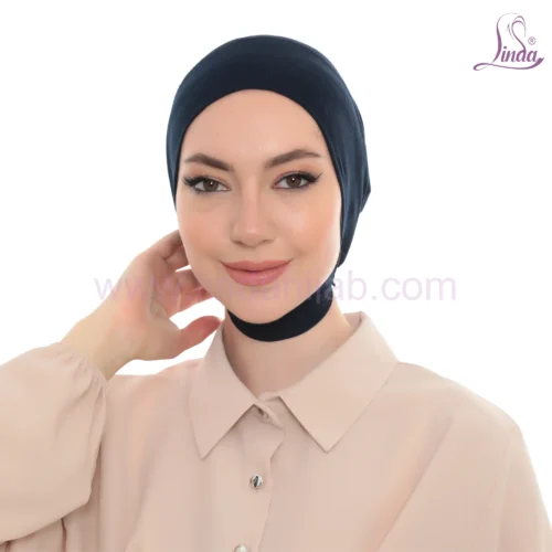 Jet Black Neck Tie Turban Bonnet – Elegant & Adjustable - Image 1