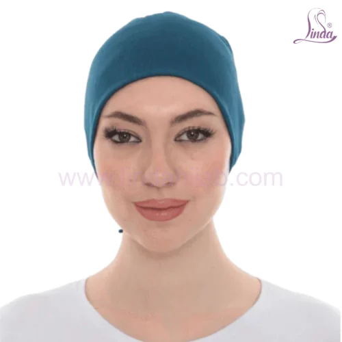 Seamless Deep Teal Tie Back Turban – Elegant & Comfy - Image 1