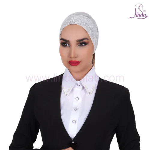 Lace Detail White Bonnet Cap – Elegant & Breathable Fit - Image 1