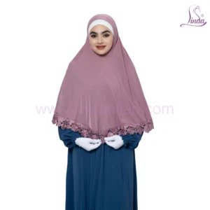 Blush Pink Lace-Trimmed Khimar – Elegant & Modest