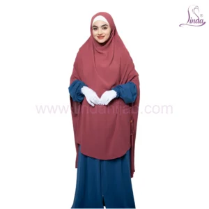 Rust Red Two-Layer Khimar – Modest & Stylish
