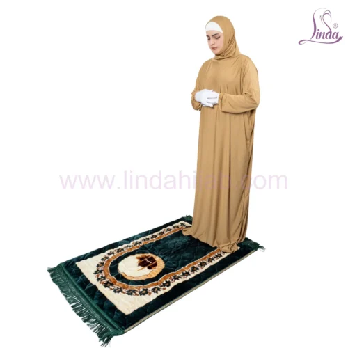 Camel Brown Prayer Outfit with Matching Prayer Mat – Simple and Modest - Image 1