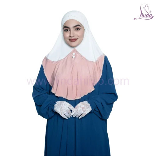 Two-Tone Modest Rayon Hijab with Elegant Detailing - Image 2