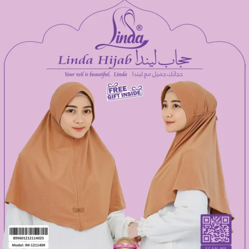 Caramel Hijab with White Underscarf - Modern Modest Style - Image 4