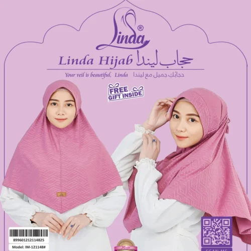 Charming Patterned Mauve Hijab for Girls - Elegant & Comfortable Wear - Image 4