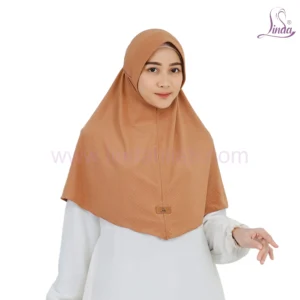 Caramel Hijab with White Underscarf - Modern Modest Style