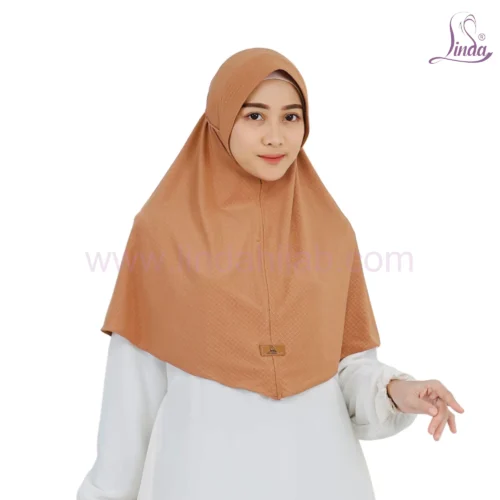 Caramel Hijab with White Underscarf - Modern Modest Style - Image 1