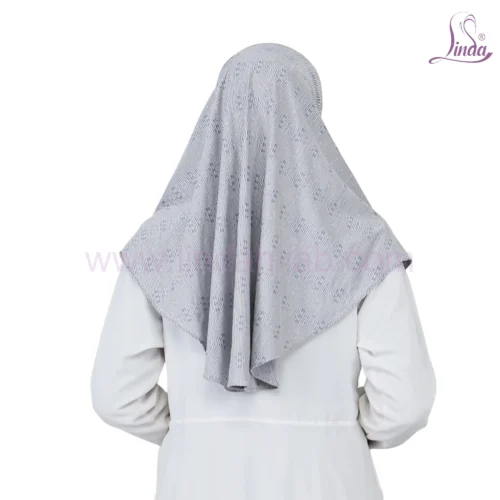 Stylish Striped Light Grey Hijab for Girls - Elegant & Comfortable Wear - Image 3