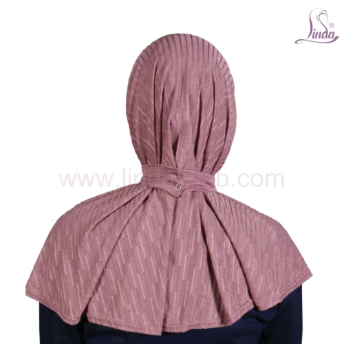 Textured Instant Hijab – Lightweight Dusty Mauve Khimar for Women - Image 2