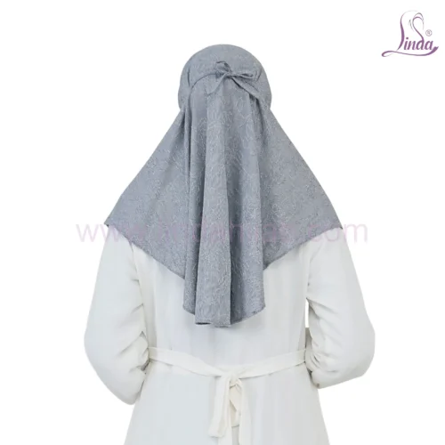 Elegant Textured Beautiful Grey Hijab for Girls - Soft & Stylish Wear - Image 3