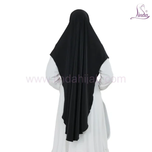 Classic Solid Black Hijab for Girls - Timeless & Comfortable Wear - Image 3