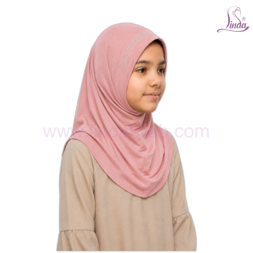 Girls Rhinestone Pull-On Hijab – Instant One-Piece Kids Hijab (8 Colors) - Image 12