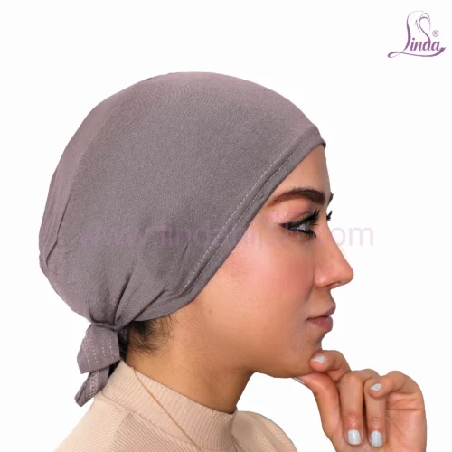 Chic Grey Turban Cap for Women – Minimalist Design, Snug Fit - Image 2