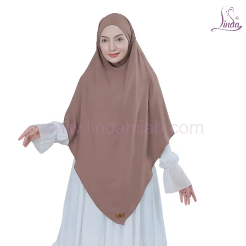 Chocolate Textured Plain Hijab for Girls - Elegant Wear - Image 2