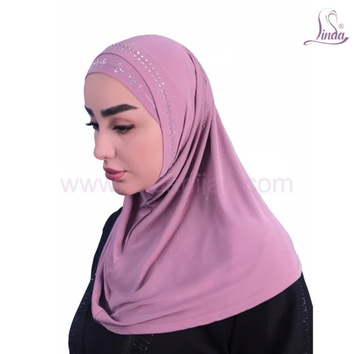 LADIES RAYON 2PCS HIJAB WITH STONE - Image 2