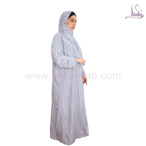 WOMEN'S PREMIUM PRAYER DRESS WITH HIJAB - BLUE FLORAL COLLECTION - Image 2