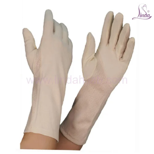 Premium Satin Gloves with Textured Grip Detail - Image 3