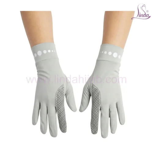 Modern Elegance Gloves with Pearl Dot Cuff and Honeycomb Grip - Image 2