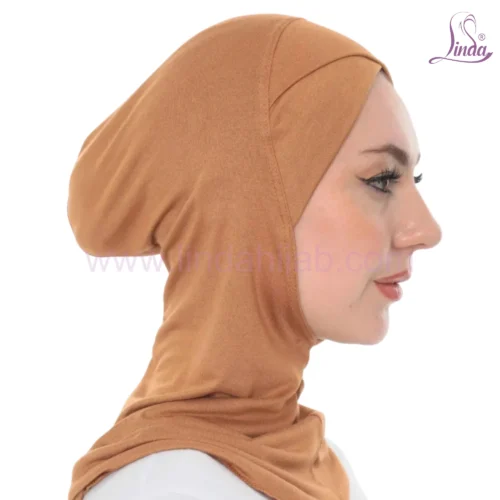 Full Coverage Caramel Crossover Turban – Soft & Elegant - Image 2