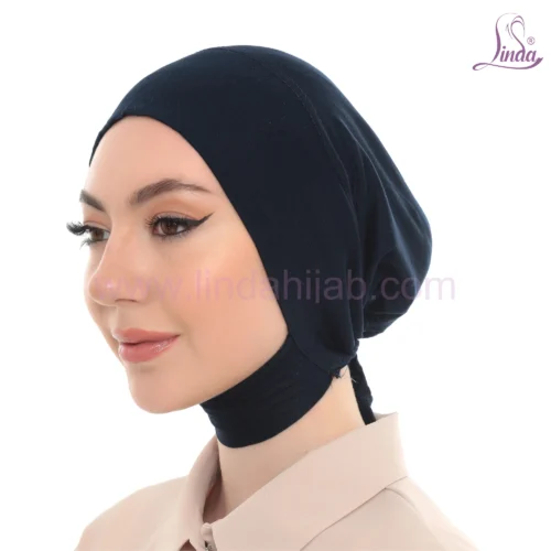 Jet Black Neck Tie Turban Bonnet – Elegant & Adjustable - Image 2