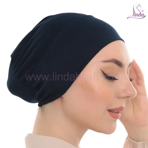 Navy Blue Half Cap Turban for Women – Simple & Elegant - Image 2