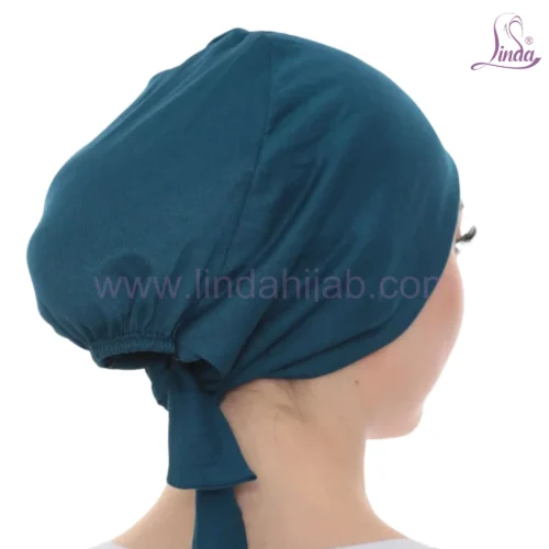 Seamless Deep Teal Tie Back Turban – Elegant & Comfy - Image 4