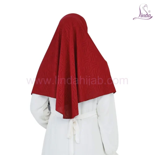 Luxurious Patterned Maroon Hijab for Girls - Elegant & Comfortable Wear - Image 3