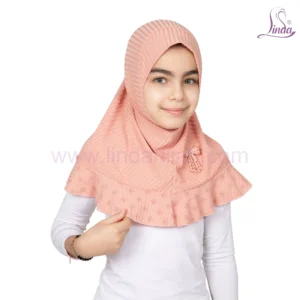 GIRLS PLAIN PEACH EMBELLISHED HIJAB