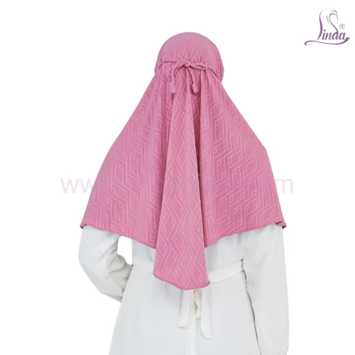 Charming Patterned Mauve Hijab for Girls - Elegant & Comfortable Wear - Image 3