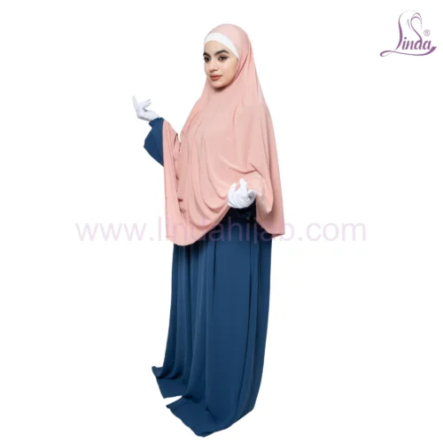 Charming Peach Two-Layer Khimar – Elegant & Modest - Image 3