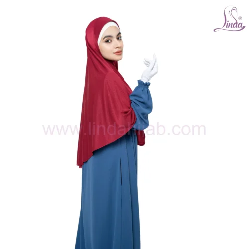 Maroon Single-Layer Khimar – Bold and Modest - Image 3