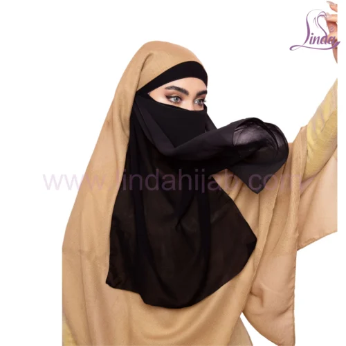 Flowing Black Islamic Niqab for Women - Elegant & Modest - Image 3